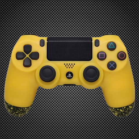 Yellow 3D Splash Themed Official PS4 Controller V2 Custom