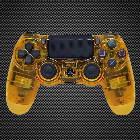 Crystal Transparent/Clear Yellow Themed Official PS4 Controller V2 Custom