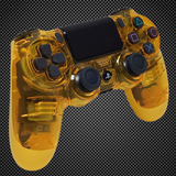 Crystal Transparent/Clear Yellow Themed Official PS4 Controller V2 Custom