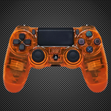Crystal Transparent/Clear Orange Themed Official PS4 Controller V2 Custom