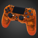 Crystal Transparent/Clear Orange Themed Official PS4 Controller V2 Custom