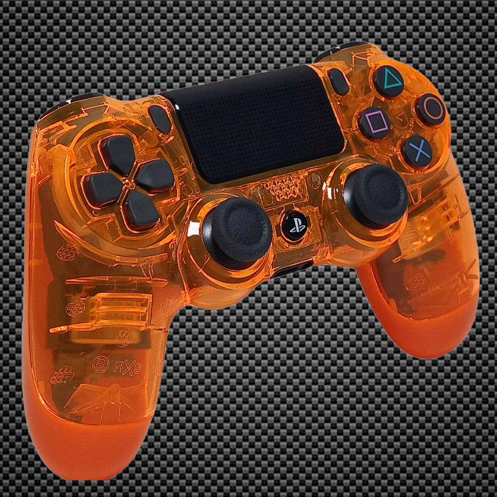 Crystal Transparent/Clear Orange Themed Official PS4 Controller V2 Cus ...