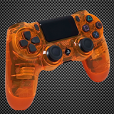 Official PS4 Controller V2 Custom Crystal Transparent/Clear Orange Themed