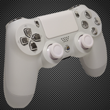 Arctic White Themed w/ Chrome Silver Buttons Official PS4 Controller V2 Custom