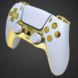 Arctic White Chrome Gold PS5 Custom Dualsense Controller